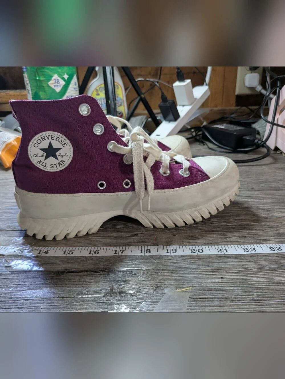 Converse Purple Platform High‎ Top Sneakers Woman's Size 6 Men's 4